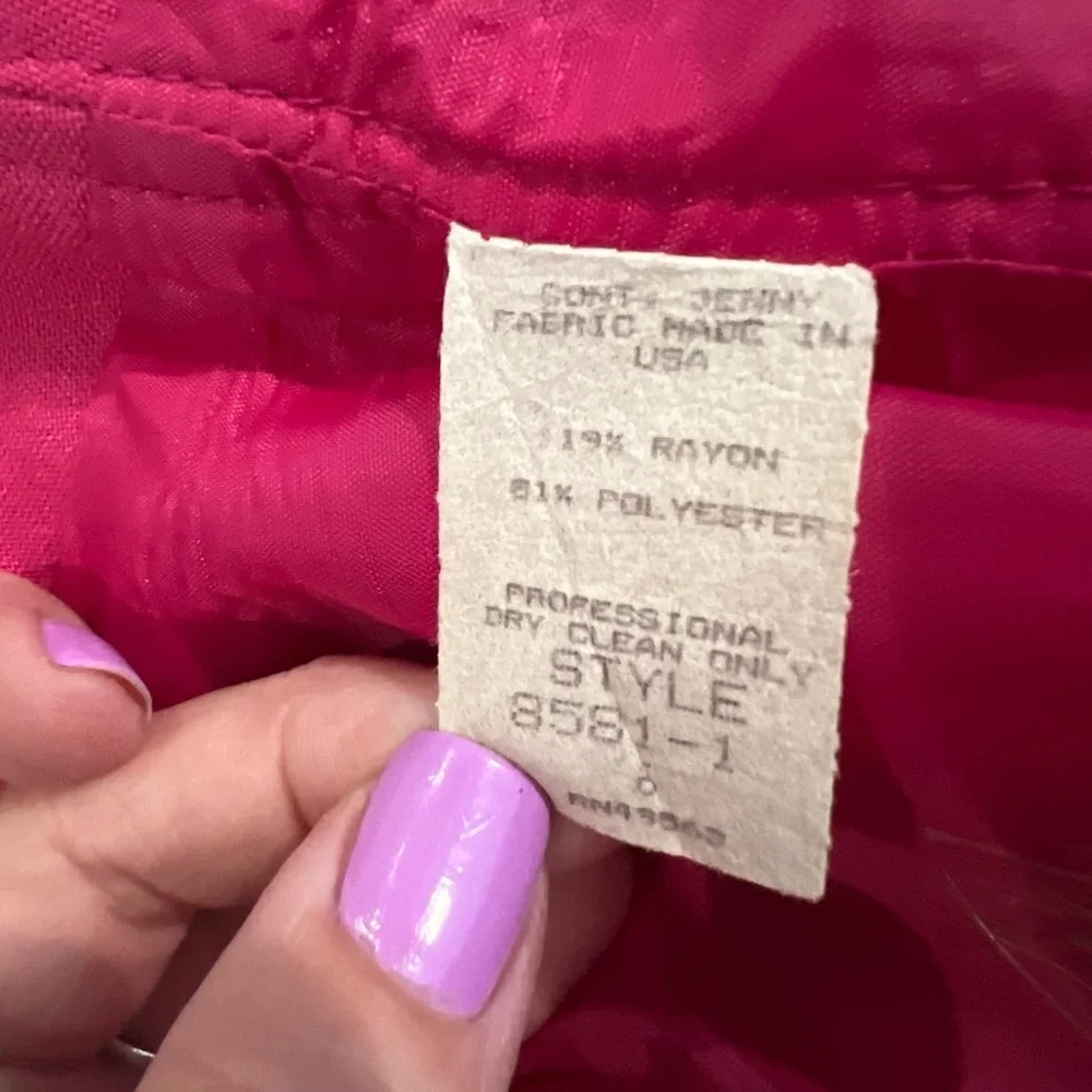 Victor Costa Vibrant Pink Strapless Sheath Dress with Belt - Picture 12 of 12